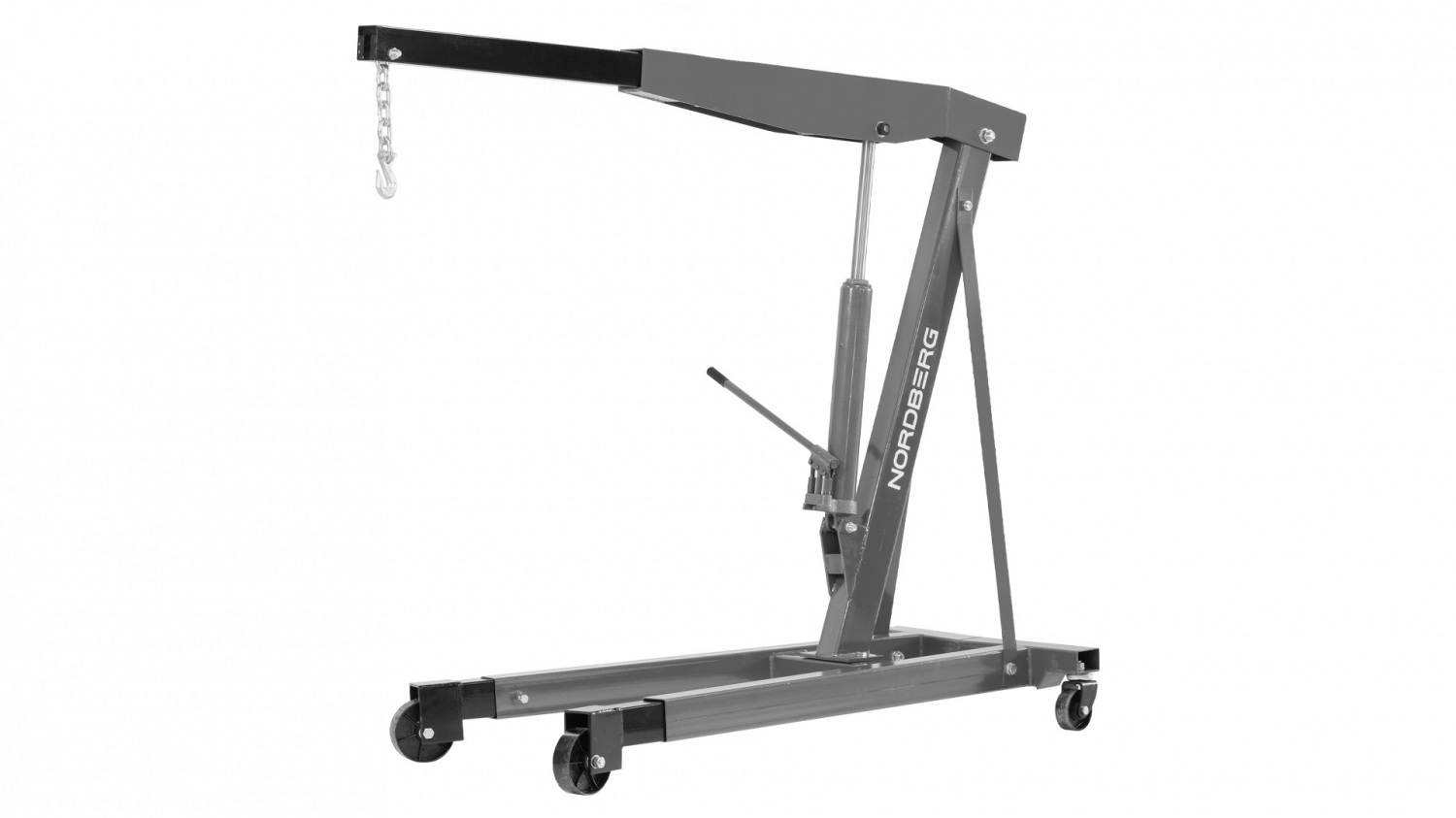 Кран гидравлический двухплунжерный, 3 т, серый