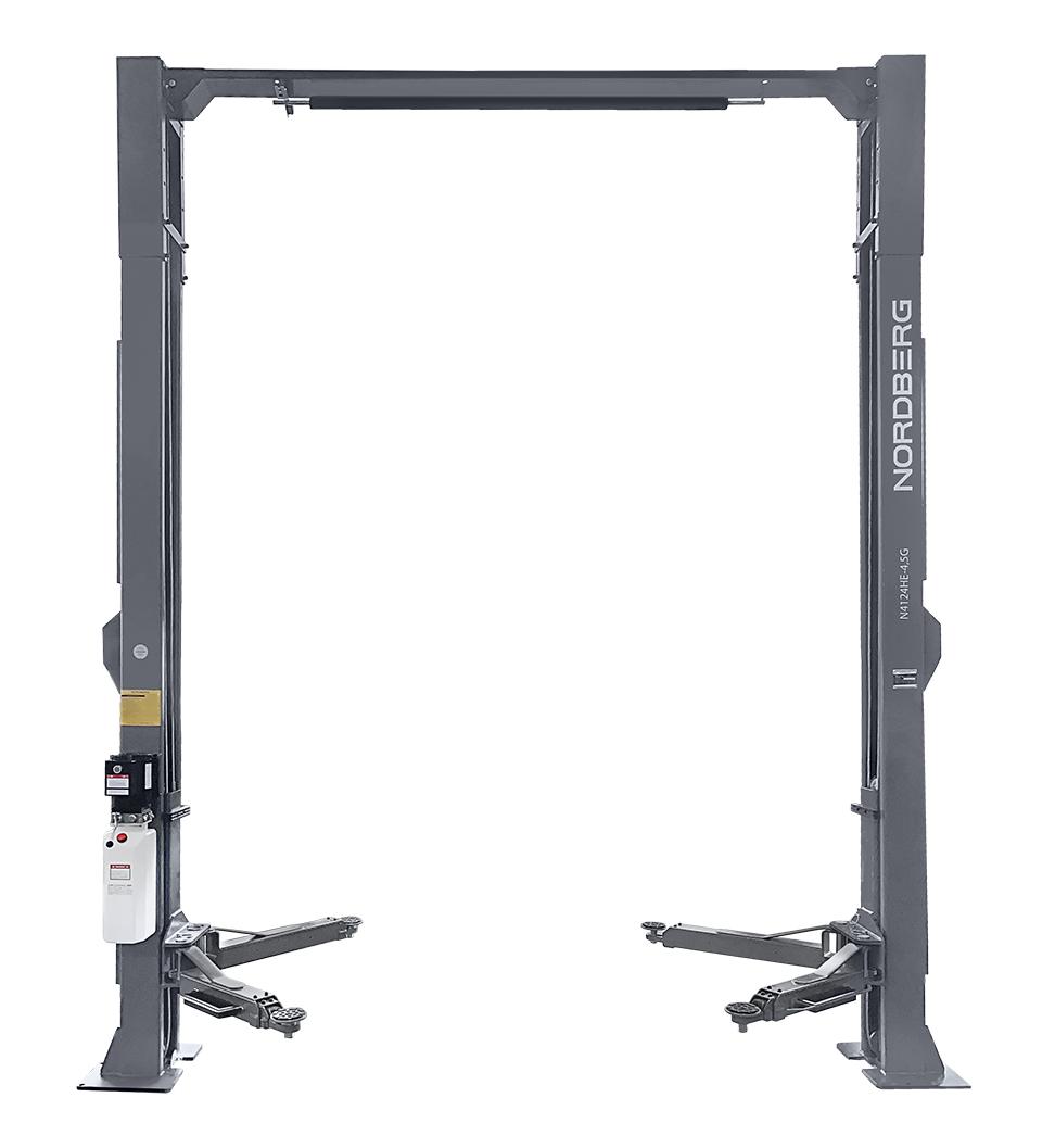 Подъемник двухстоечный 4,5 т, верхняя синхронизация, с электростопорами, 380 В