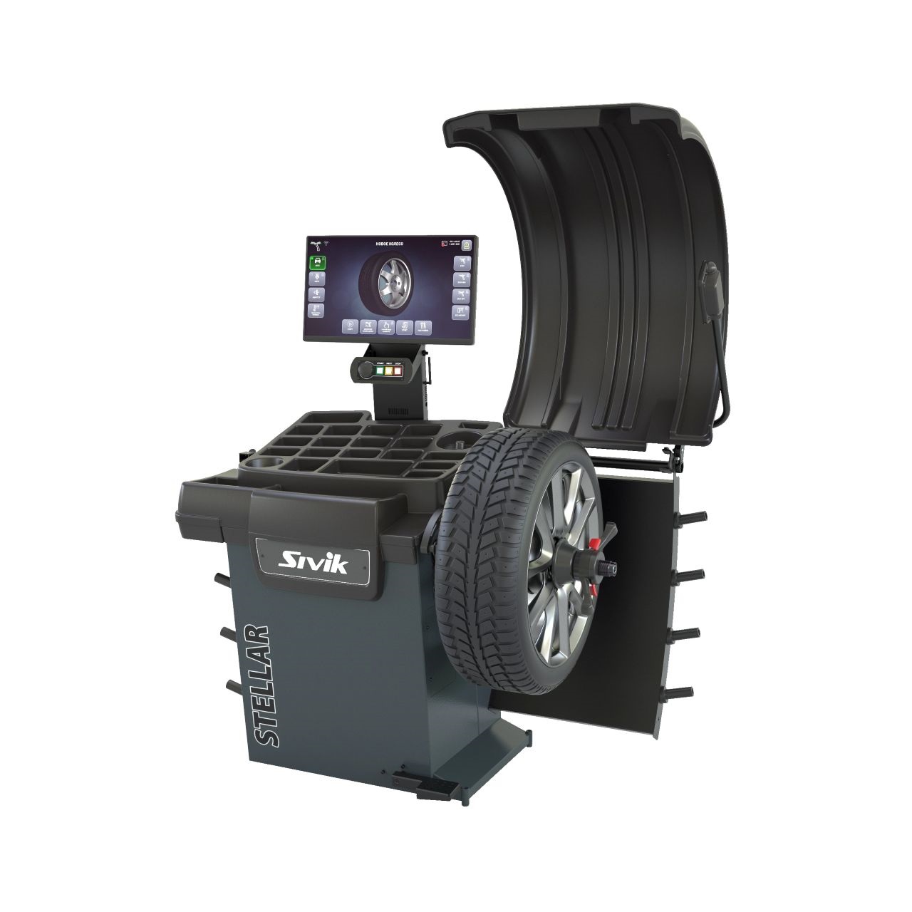 Станок для балансировки колес автомототранспортных средств STELLAR, серый