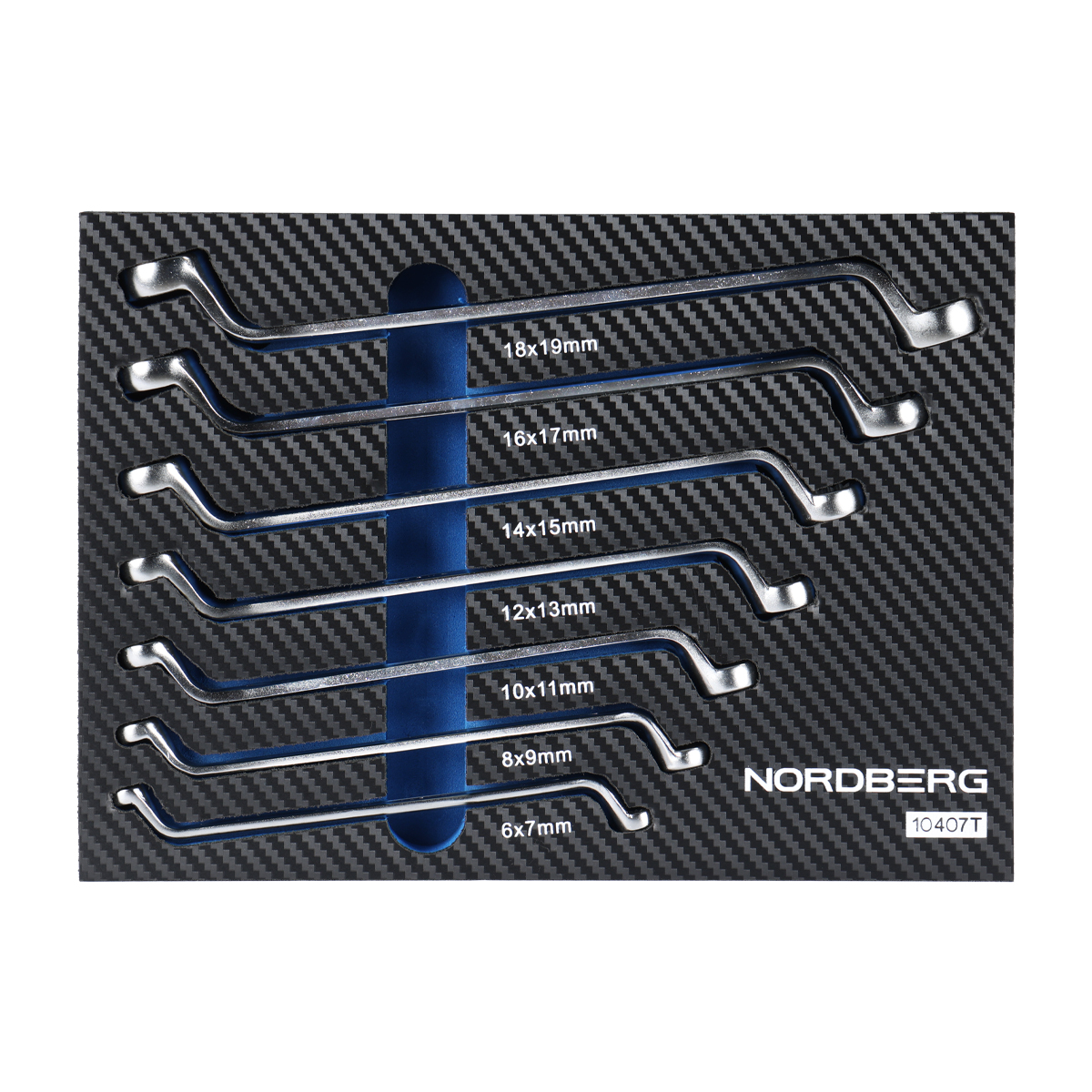 Набор ключей накидных в ложементе для тележки,  7 шт.