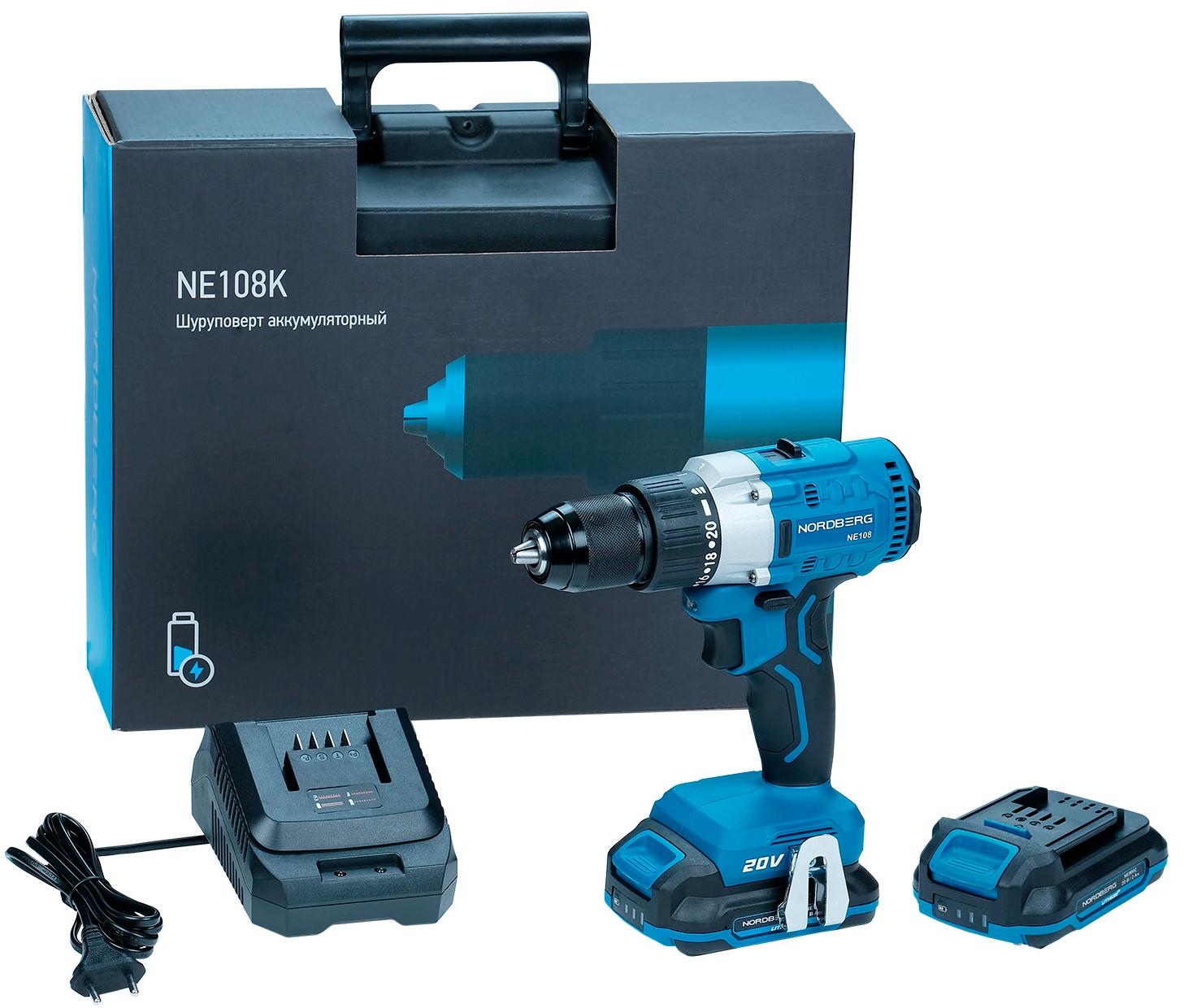 Шуруповерт аккумуляторный макс. Ø сверла 13 мм, 20 В, 80 Нм, с 2 аккумуляторами и зарядным устройством