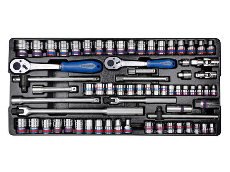 Набор торцевых головок 1/2, 3/8 с принадлежностями, 70 предметов 