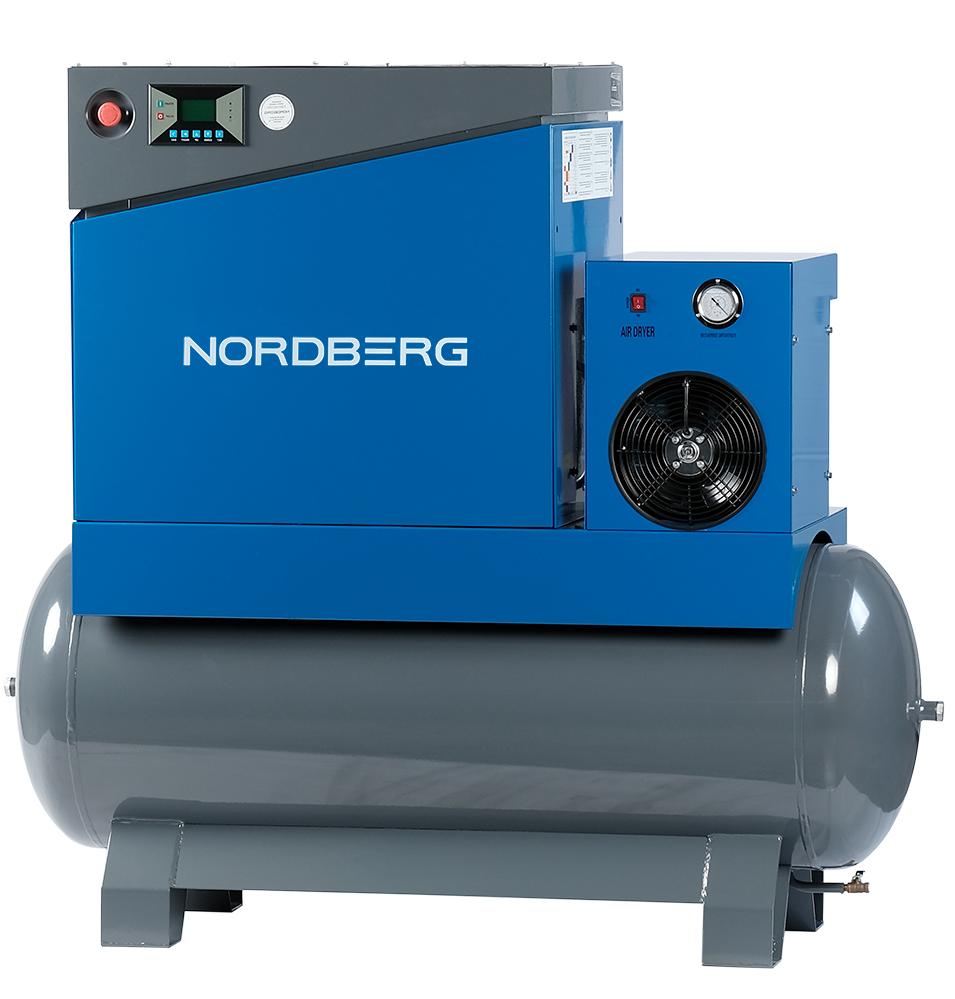 Компрессор винтовой, 7,5 кВт, ресивер 350 л, 10 бар, 900 л/мин, осушитель