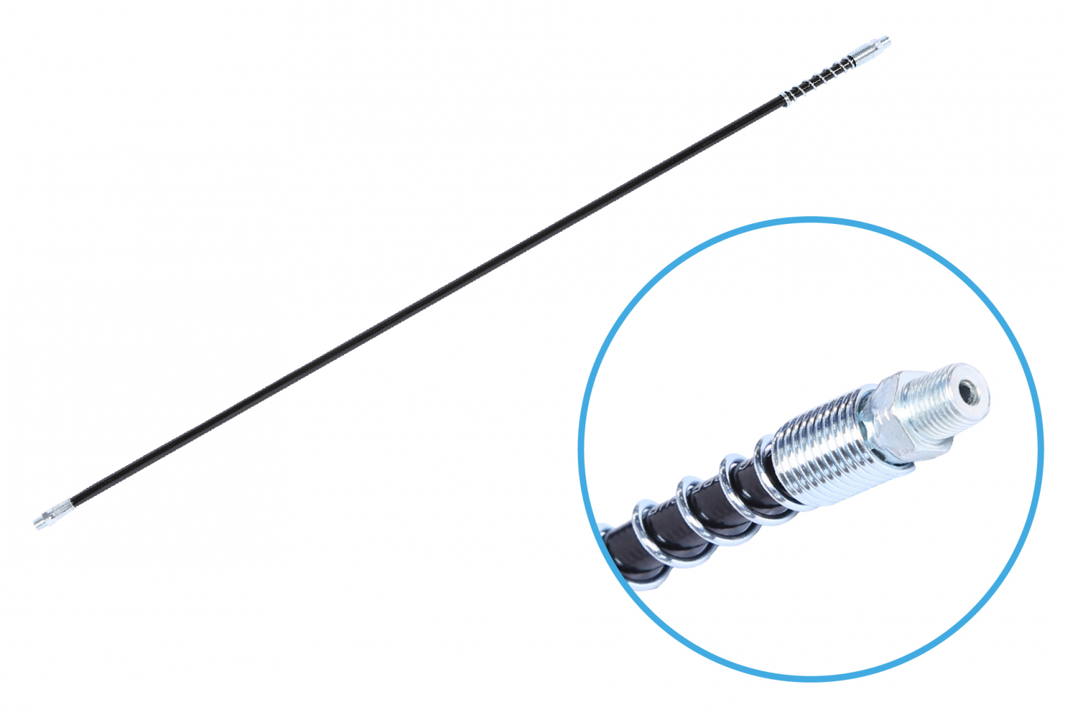 Шланг усиленный с пружиной для плунжерного шприца, L=800 мм