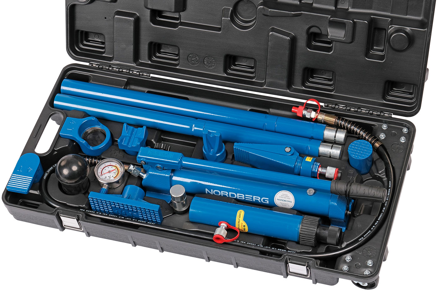 Растяжка рихтовочная c манометром в кейсе, усилие 10 т, 15 предметов