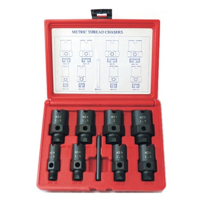 Набор для восстановления резьб штуцеров системы кондиционирования, кейс, 9 предметов