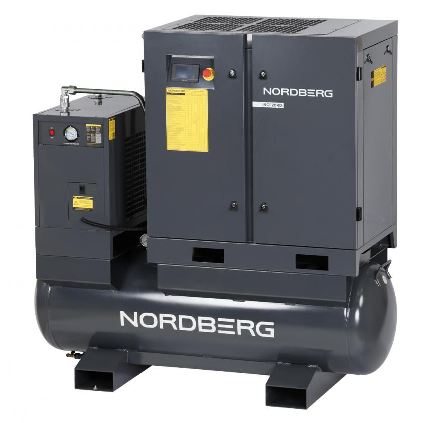 Компрессор винтовой, 15 кВт, 10 бар, 2150 л/мин, ресивер 410 л, с частотным преобразователем, осушитель