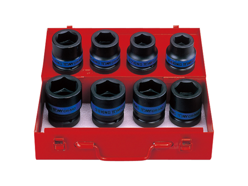 Набор ударных торцевых головок 1 шестигранные, 8 предметов 