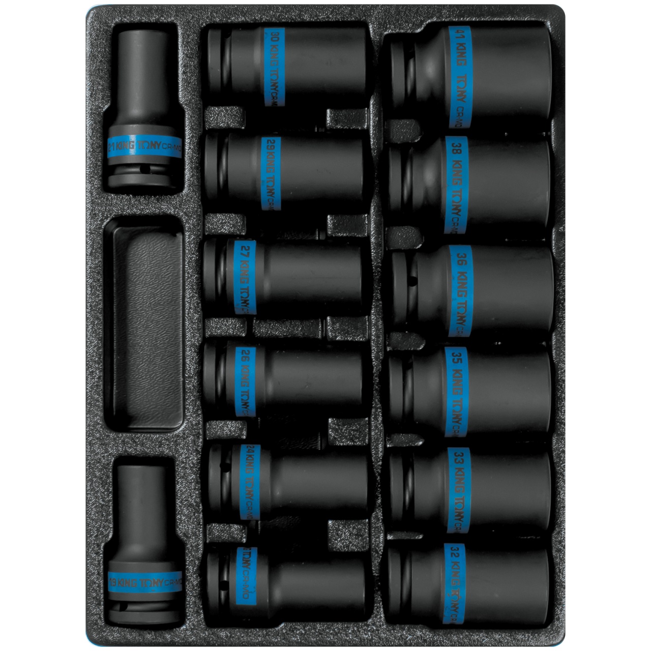 Набор ударных глубоких торцевых головок 3/4"", ложемент, 14 предметов