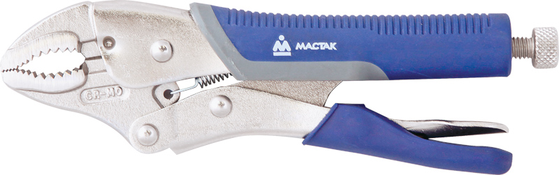 Зажим с фиксатором 175 мм, фигурные губки 