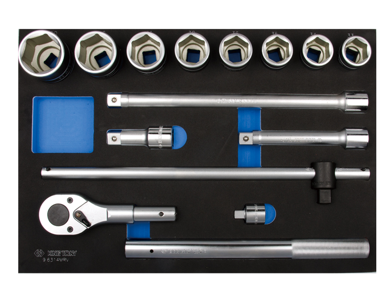 Набор торцевых головок 3/4 с принадлежностями,14 предметов 