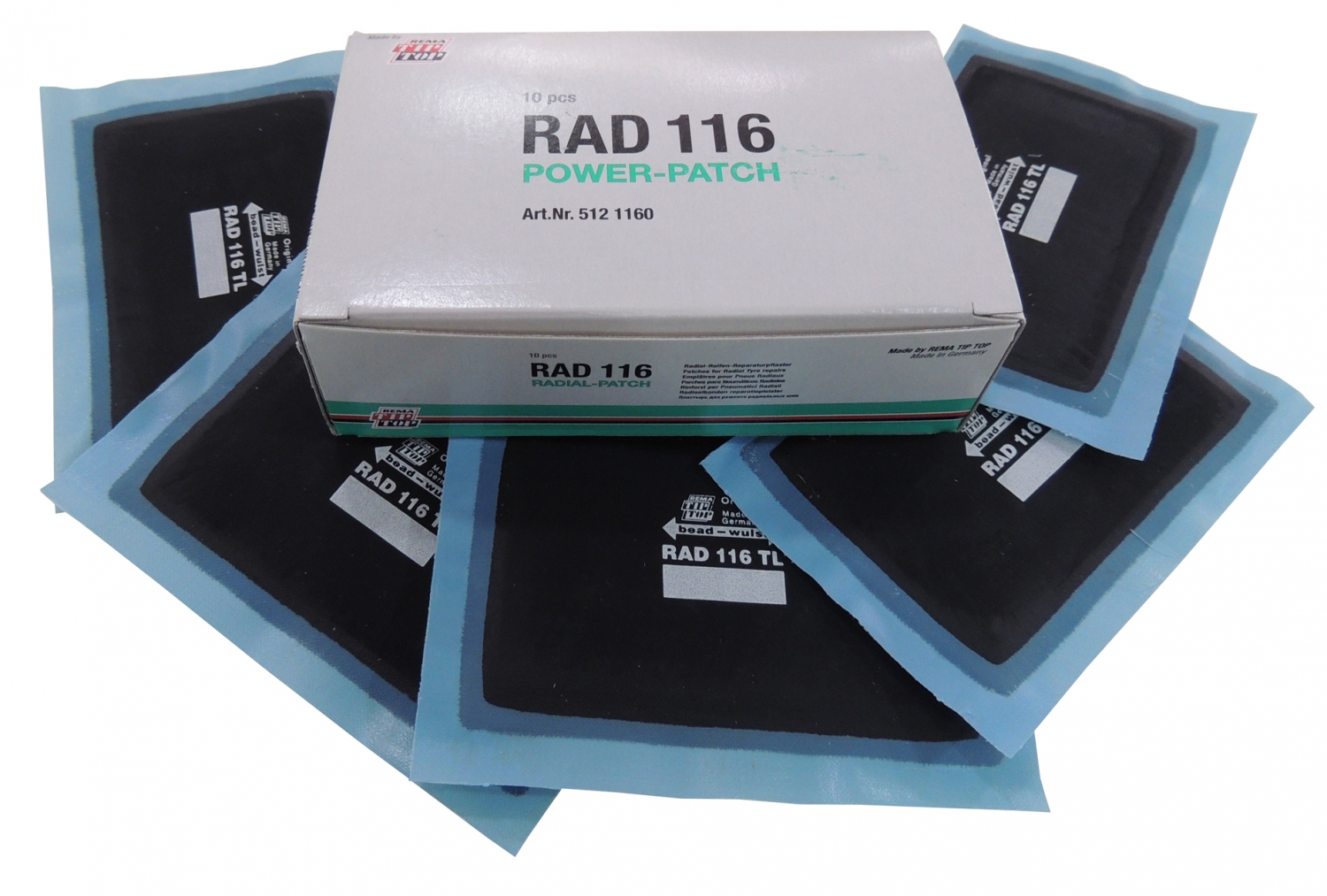 Набор пластырей кордовых для ремонта радиальных шин 116TL.(10шт) 67х104мм./1 слой корда