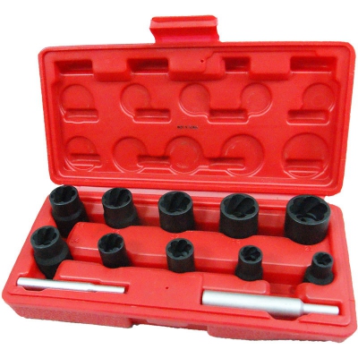Набор торцевых головок для поврежденных гаек и болтов, 8-21 мм, кейс, 12 предметов 