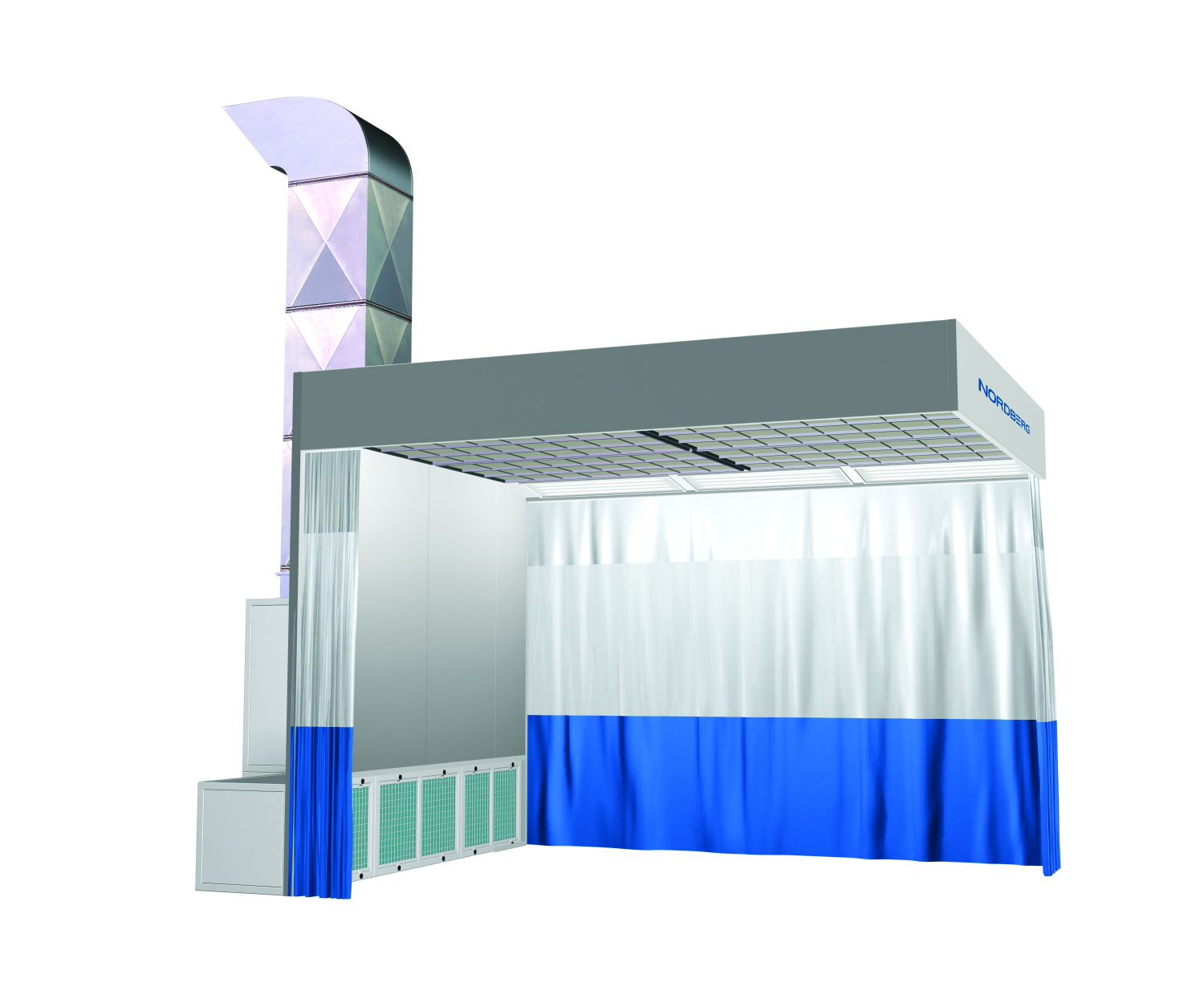 Пост подготовки к окраске с колоннами