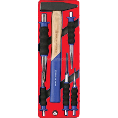 Набор ударно-режущего инструмента, ложемент, 6 предметов 