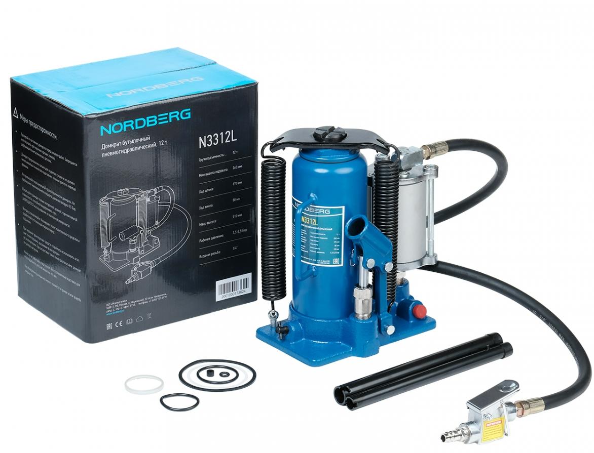 Домкрат бутылочный пневмогидравлический, 12 т