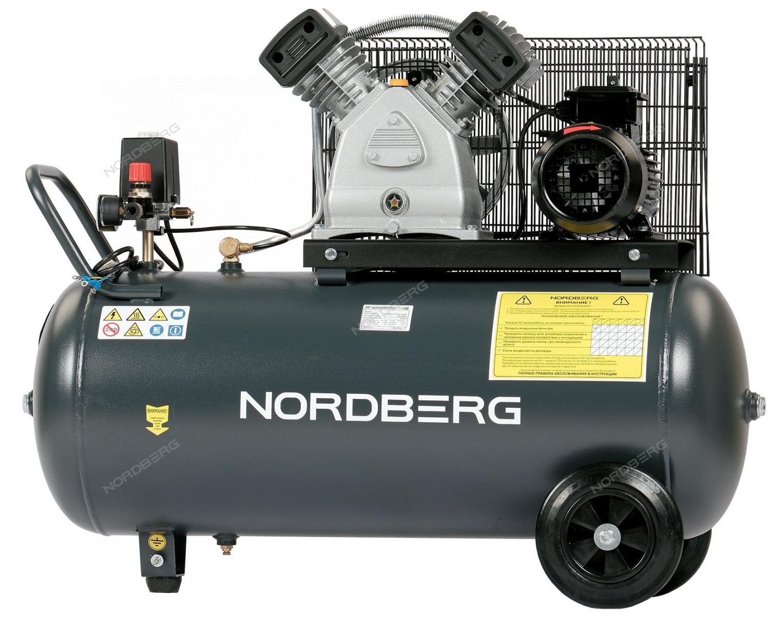 Компрессор поршневой с ременной передачей, 380 В, ресивер 100 л, 420 л/мин