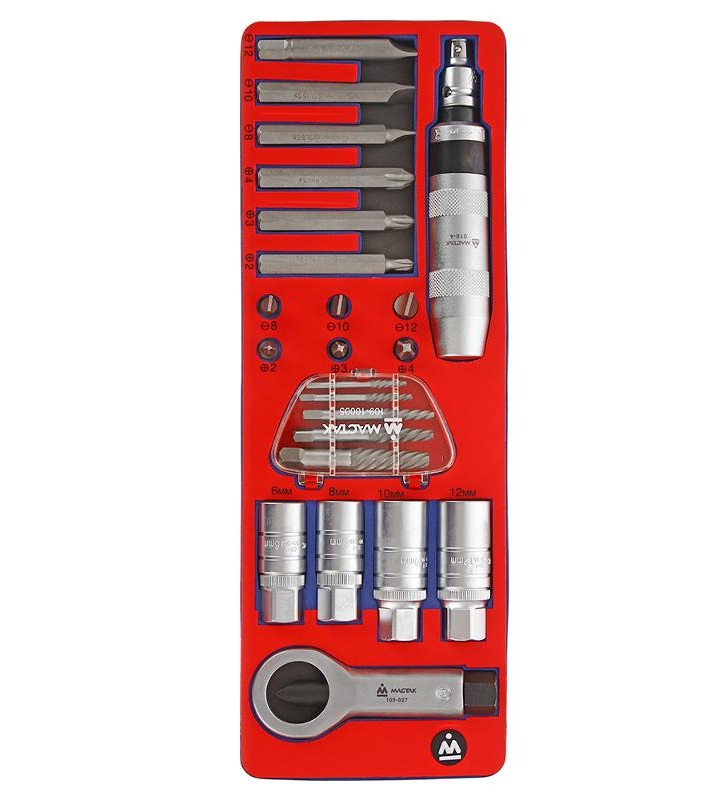 Набор демонтажный с ударной отвёрткой, ложемент, 24 предмета