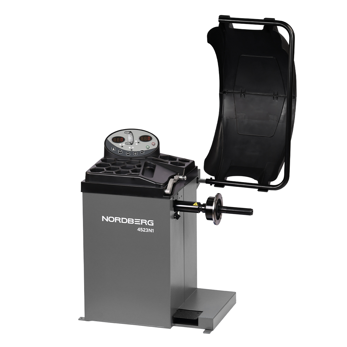 Станок балансировочный с автоматическим вводом двух параметров, лазером и автостопом, серый