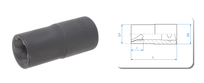 Головка для поврежденного крепежа, 19 мм 