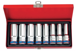 Набор глубоких торцевых головок 1/2 двенадцатигранные,  8 предметов 