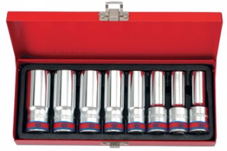 Набор глубоких торцевых головок 1/2 двенадцатигранные,  8 предметов 