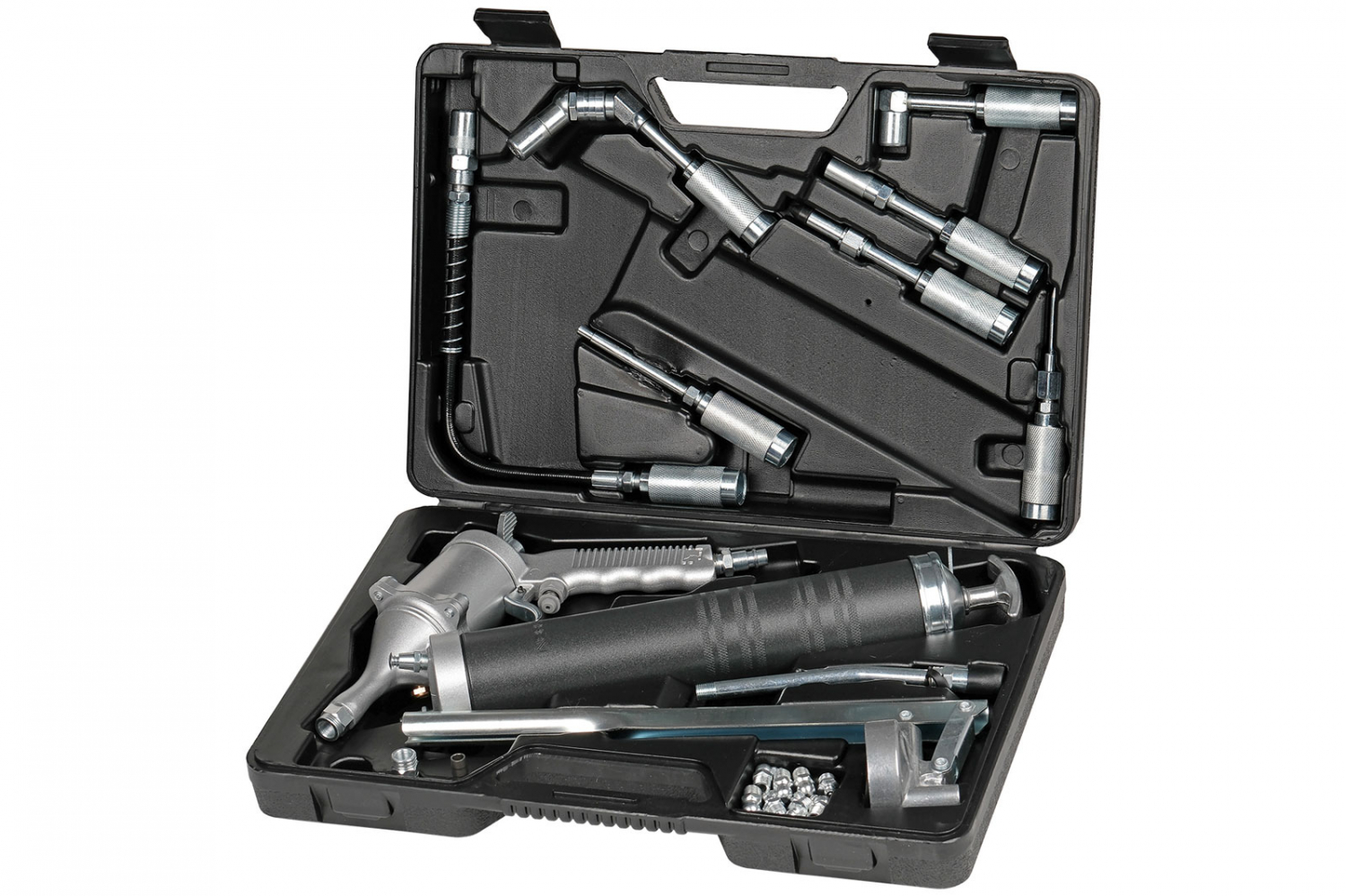 Шприц плунжерный пневматический с поворотом рукоятки, 400 мл, с насадками в кейсе