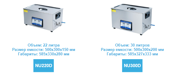 Новинки: Ультразвуковая мойки с подогревом NU220D и NU300D