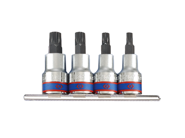 Набор торцевых насадок 1/2", SPLINE, М6-М12, 4 предмета 