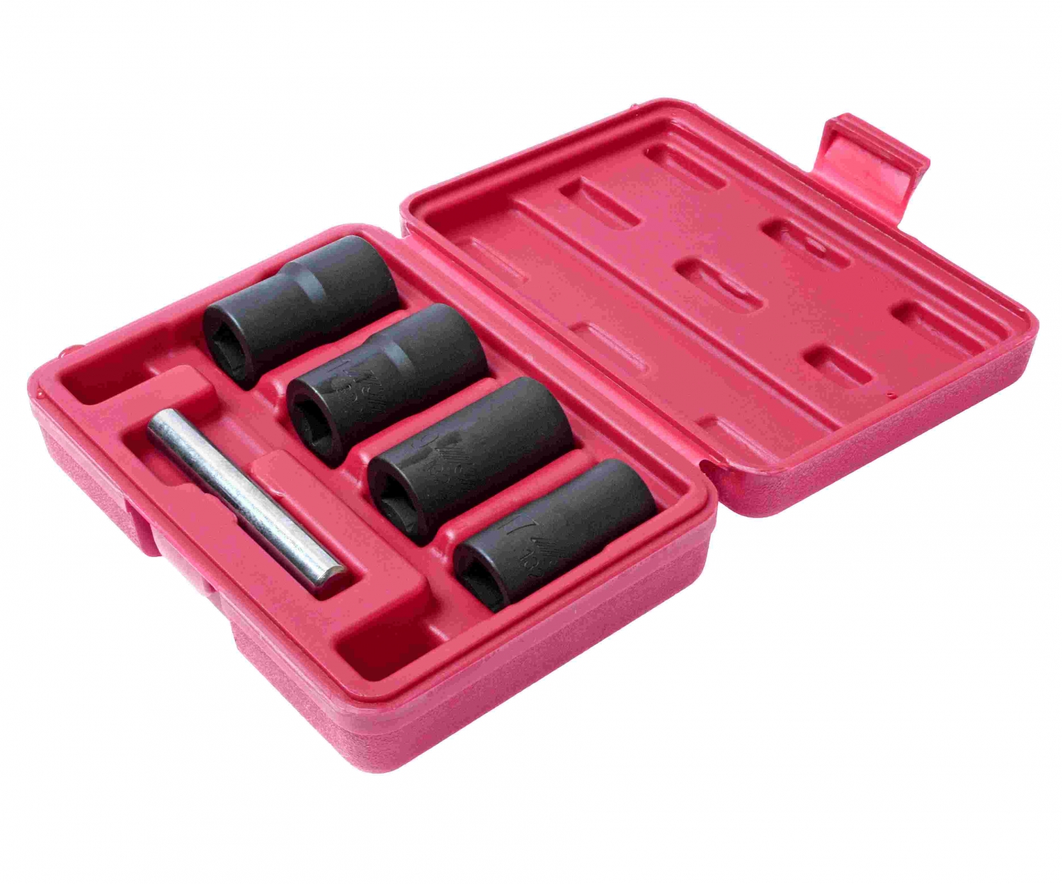 Набор глубоких головок для поврежденных болтов и гаек 17-22мм, 5 предметов (в кейсе)
