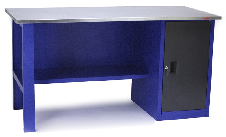 Верстак однотумбовый (тумба с 2 полками)
