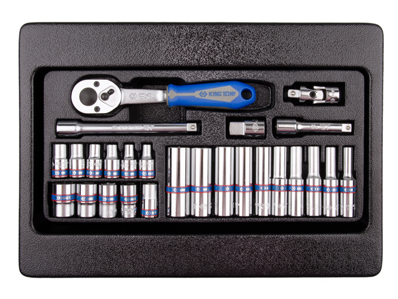 Набор торцевых головок 1/4 с принадлежностями,  26 предметов 