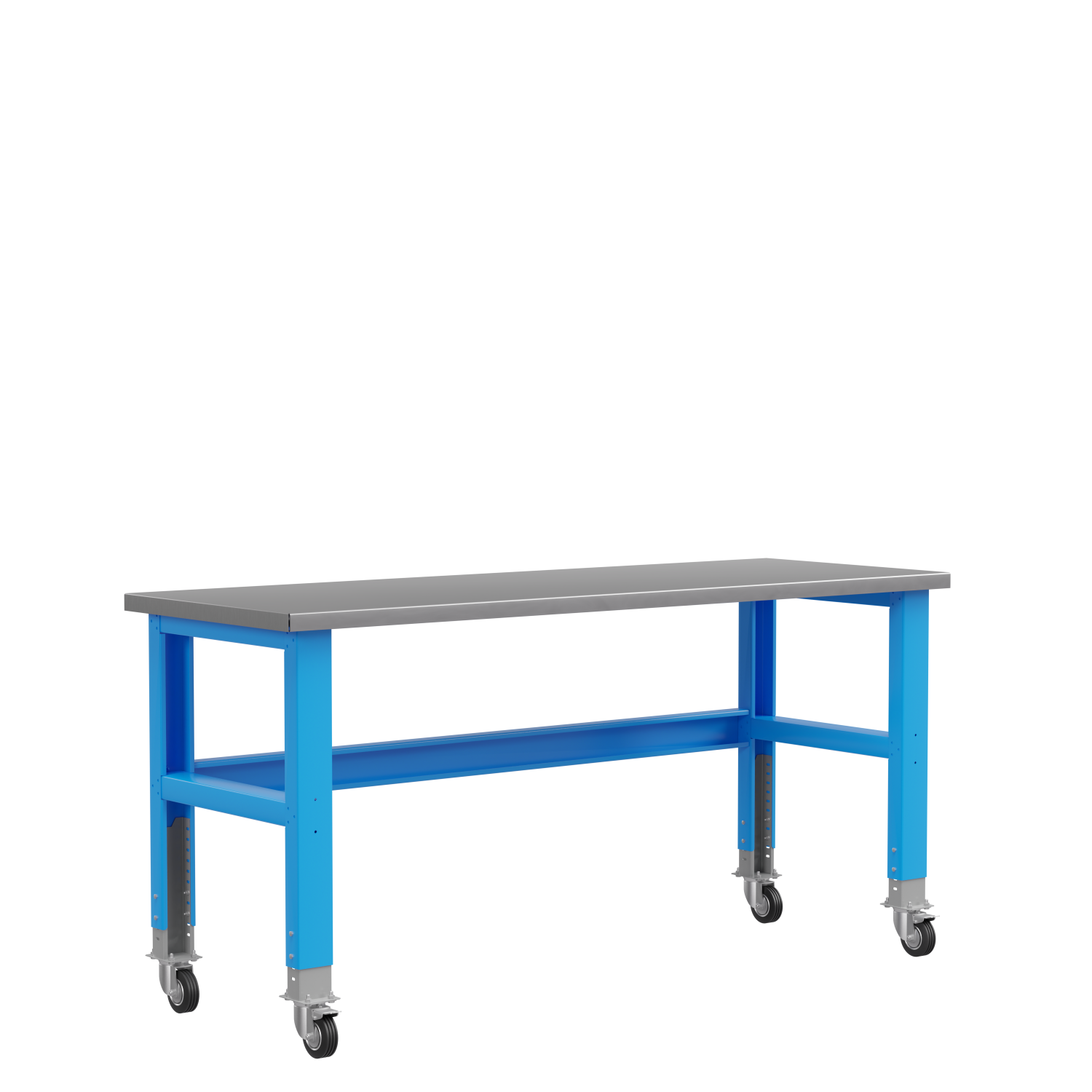 Стол металлический промышленный 2000 мм Place без ящиков, на колесах