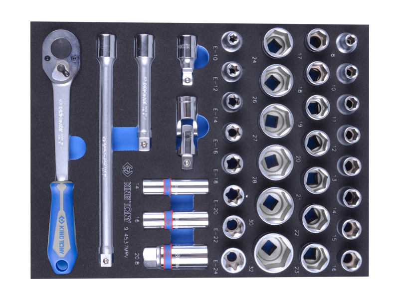 Набор торцевых головок 1/2 с принадлежностями,37 предметов 