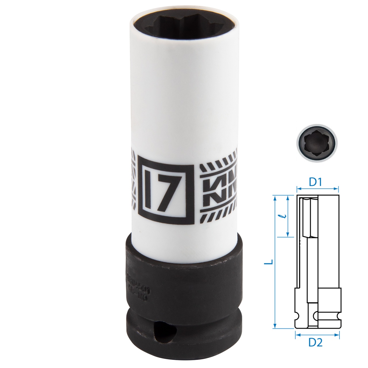 Головка для секретных болтов MB ударная 1/2"", 17 мм