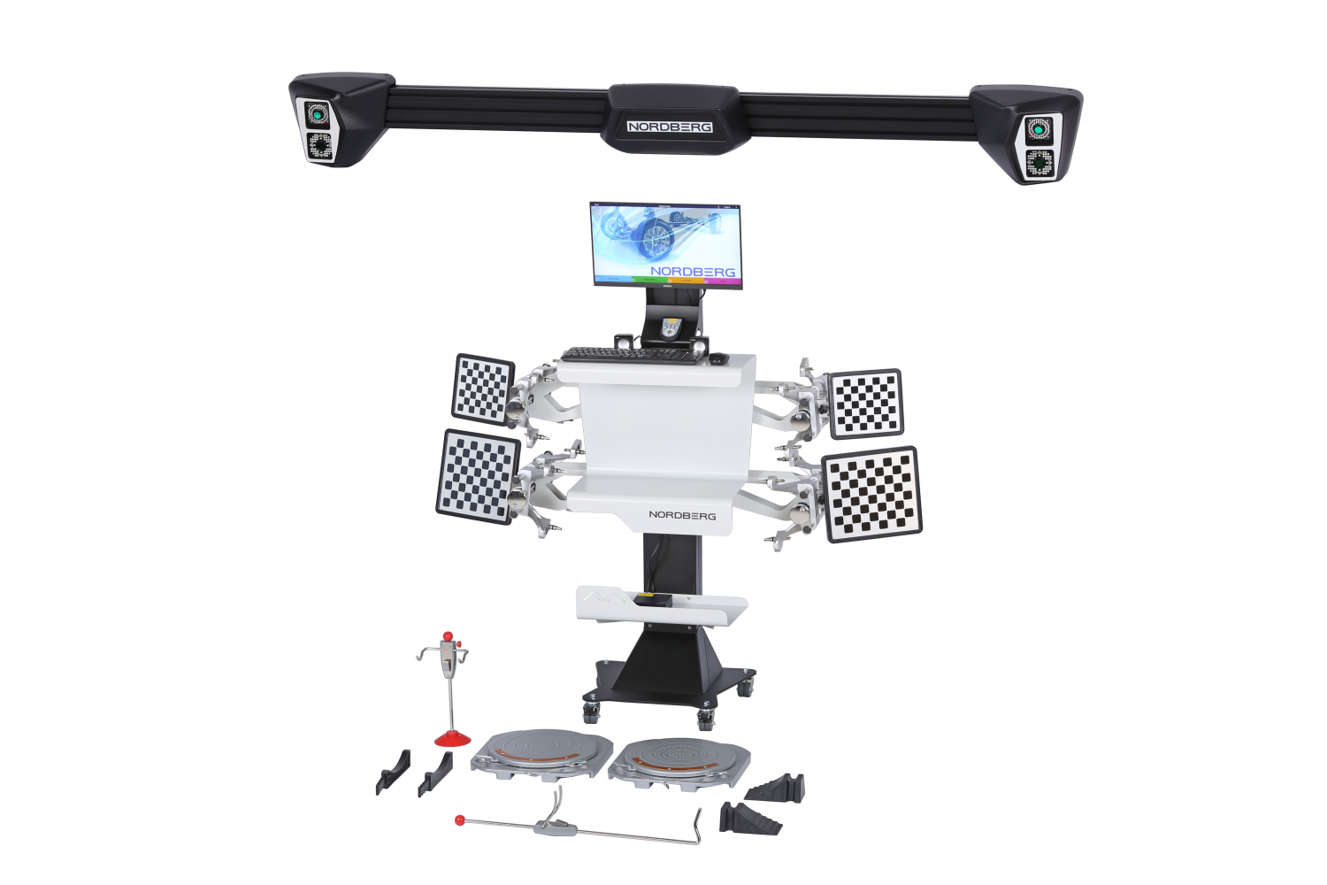 Стенд сход-развал 3D четырехкамерный настенный, серый