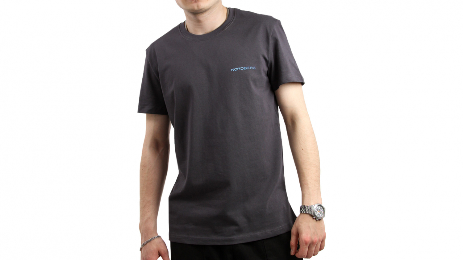 Футболка с логотипом на груди и спине, графит