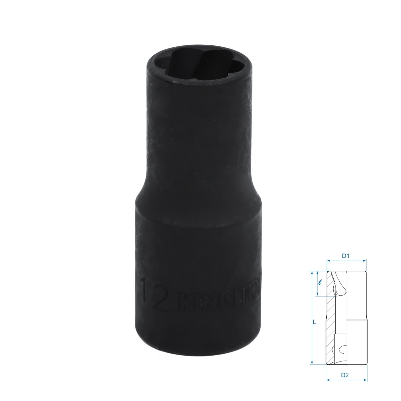 Головка для поврежденного крепежа 1/2"", 12 мм