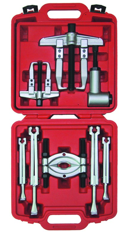 Съёмник подшипников 15 т, 2-х захватный, сегментного типа, кейс, 14 предметов 