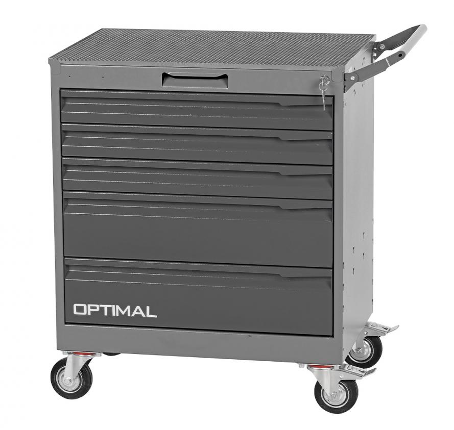 Тележка инструментальная, 5 выдвижных серых ящиков