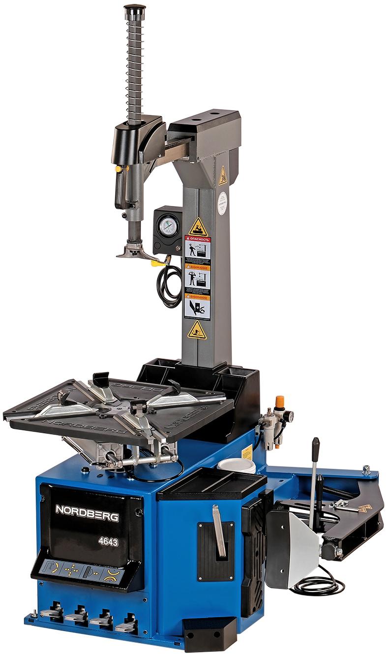 Станок шиномонтажный автомат, двухскоростной, стол с накладками, 380 В, синий