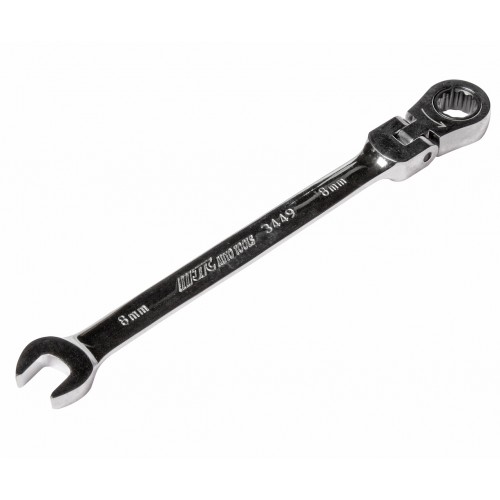 Ключ комбинированный 8х8мм трещоточный шарнирный  