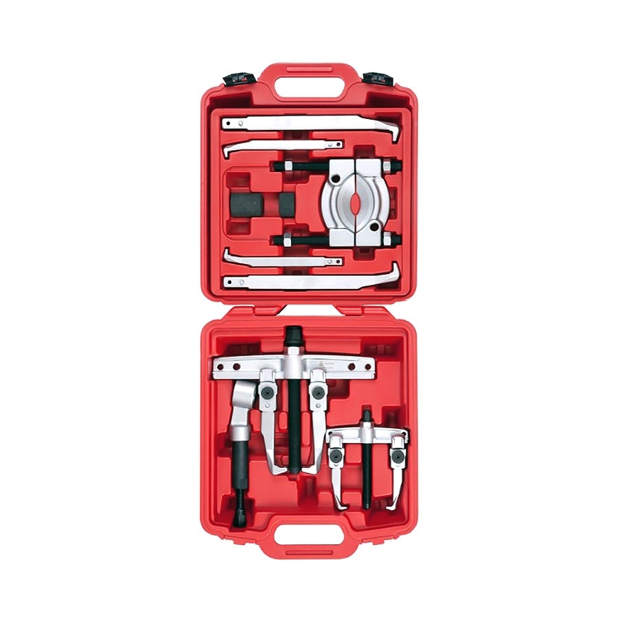 Съёмник подшипников 30 т, 2-х захватный, сегментного типа, кейс, 14 предметов