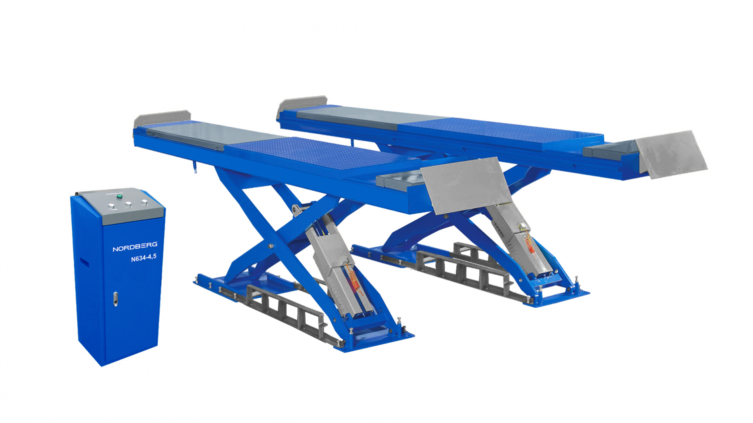 Подъемник ножничный для сход-развала 4,5 т, 380 В, синий