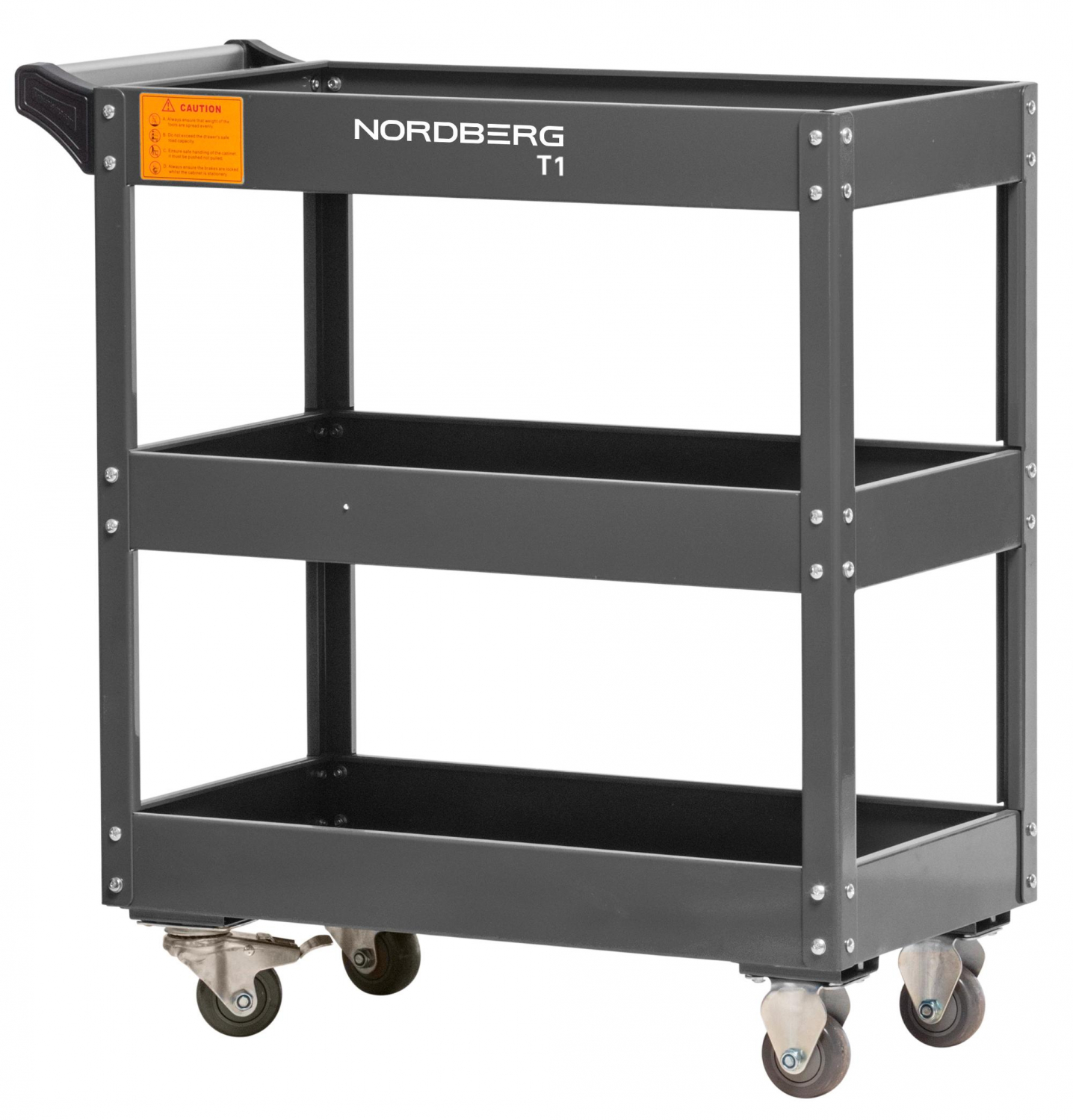 Тележка инструментальная, 3 полки, серая