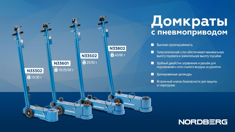 Новинки: Домкраты с пневмоприводом