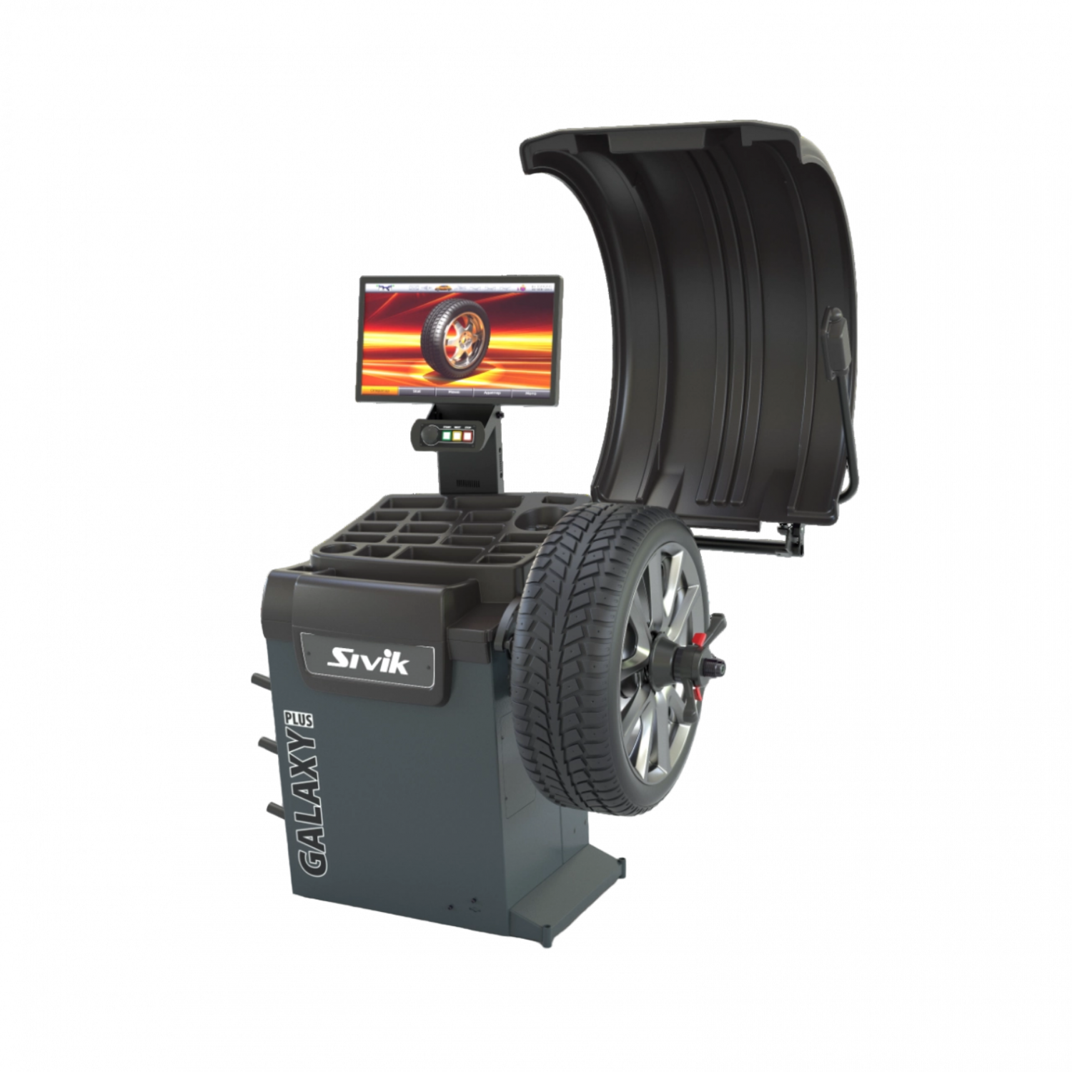 Станок для балансировки колес автомототранспортных средств GALAXY PLUS, серый