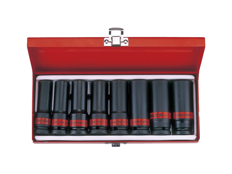Набор ударных глубоких торцевых головок 1/2 шестигранные,  8 предметов 