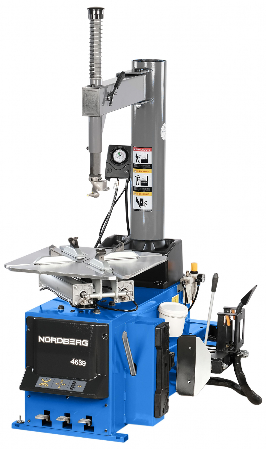 Станок шиномонтажный полуавтомат, двухскоростной, взрывная накачка, 380 В, синий
