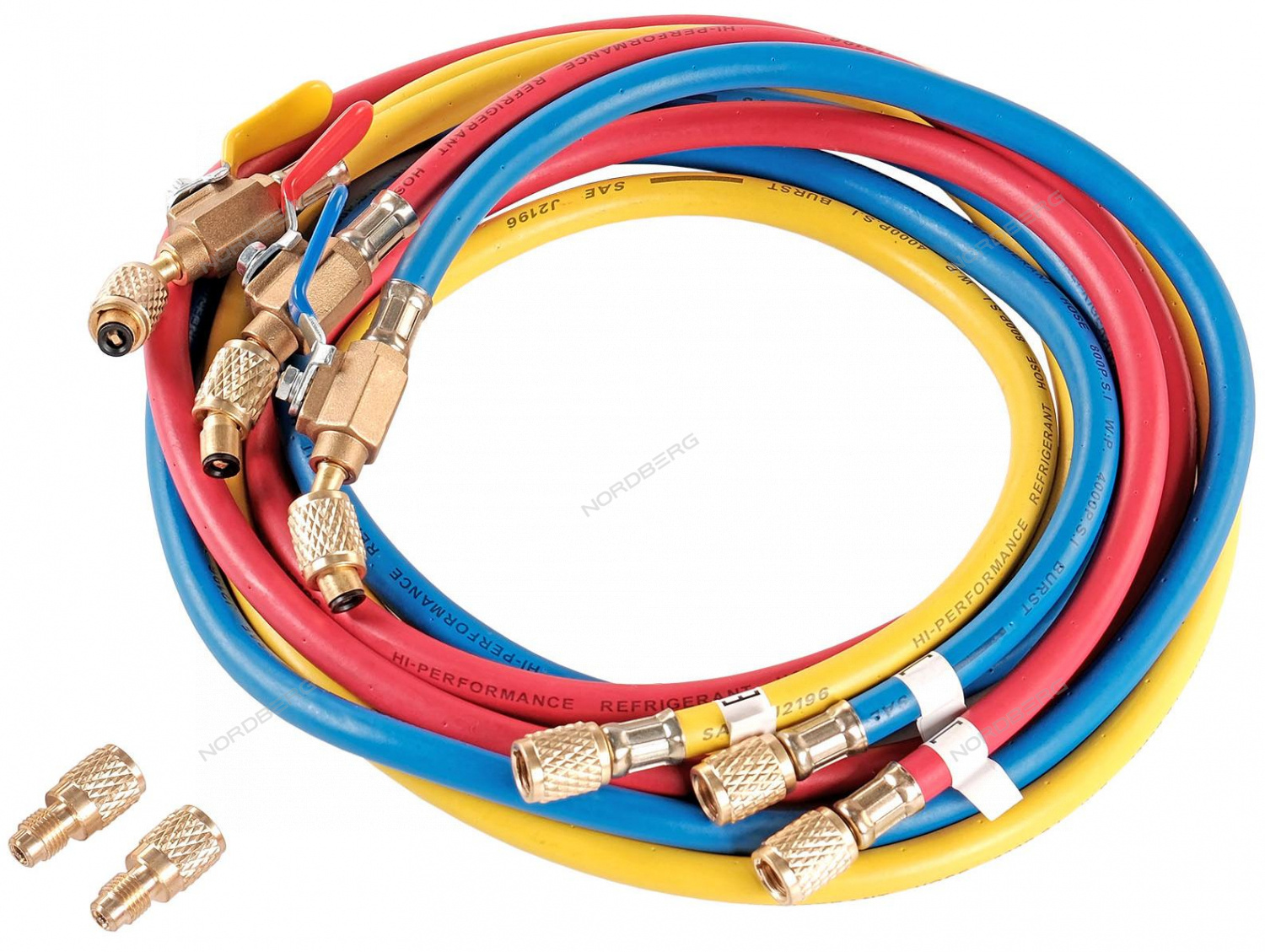 Шланг заправочный для фреона, 1,8 м (комплект 3 шт.)